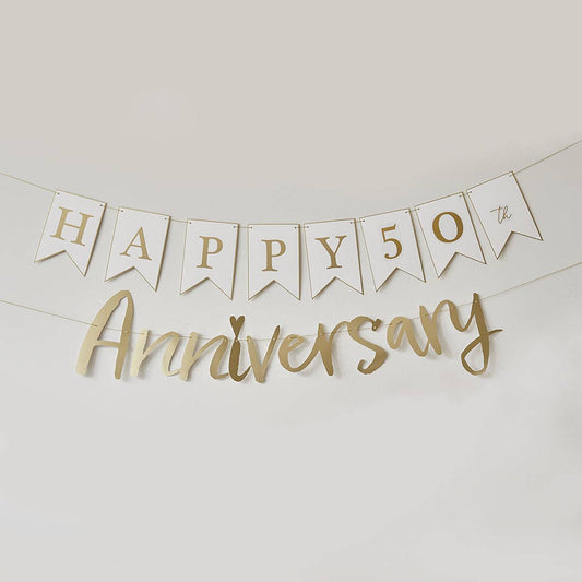 Happy Anniversary Card Banner x2 2m