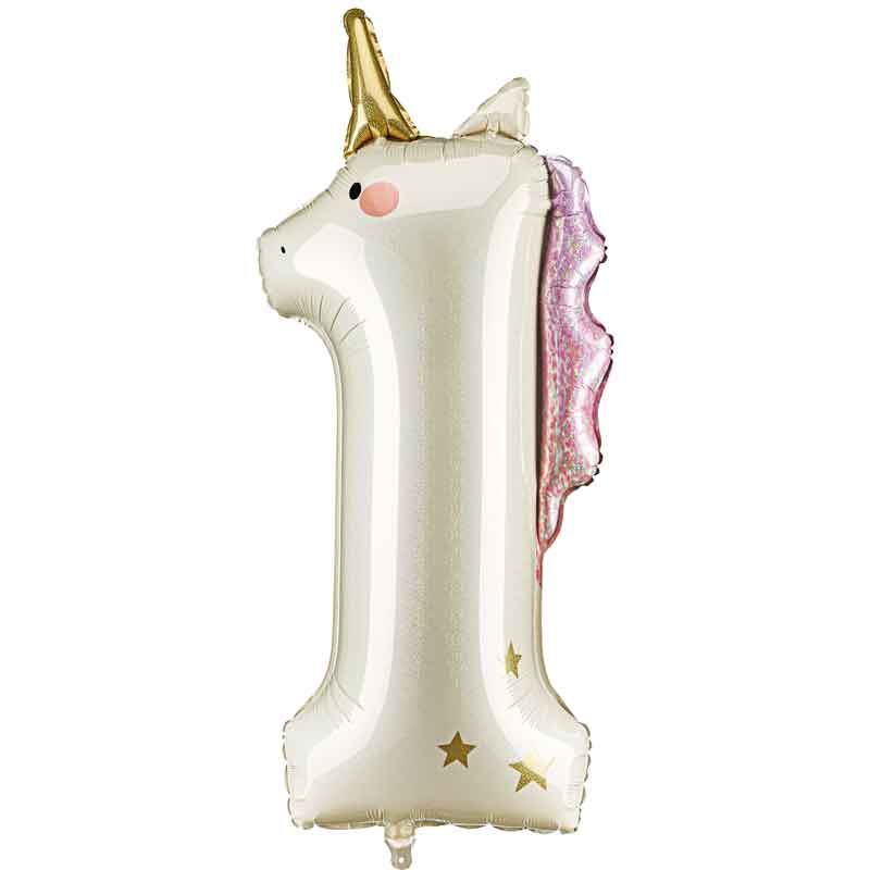 Unicorn Number Inflated Foil Balloons 1 to 5