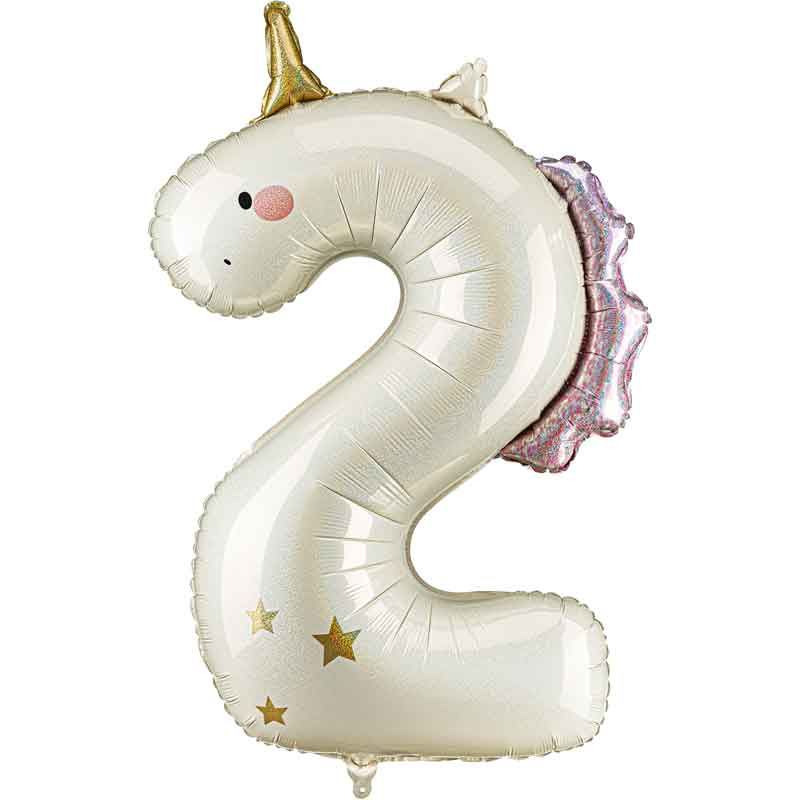 Unicorn Number Inflated Foil Balloons 1 to 5