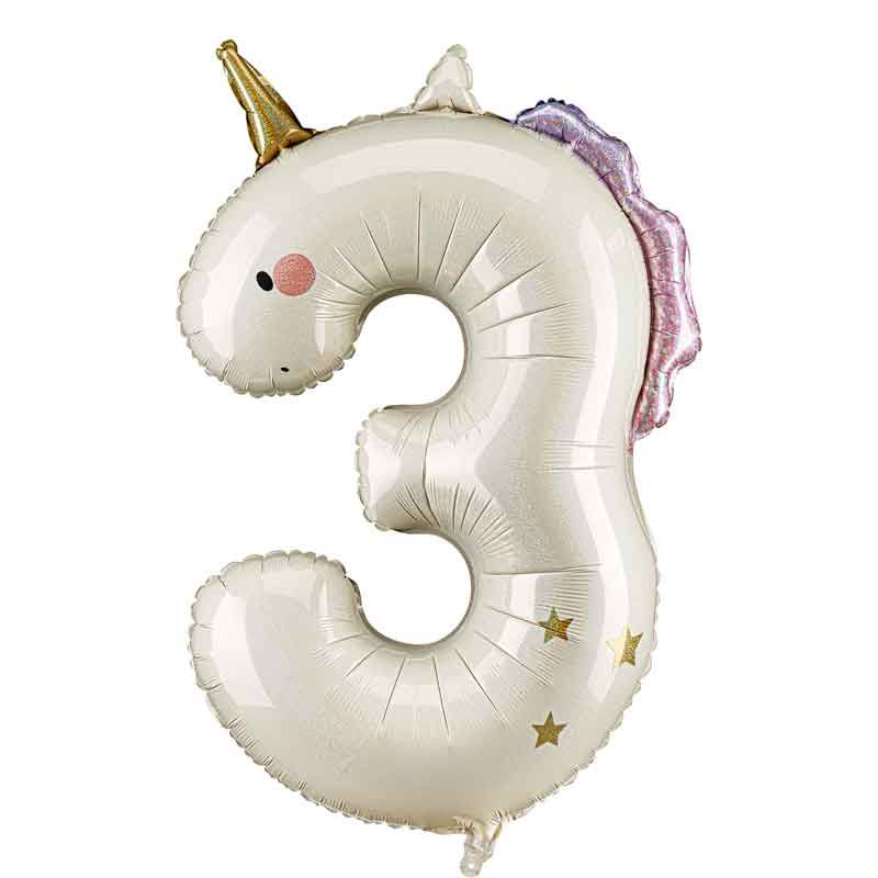 Unicorn Number Inflated Foil Balloons 1 to 5