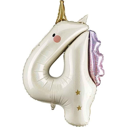 Unicorn Number Inflated Foil Balloons 1 to 5