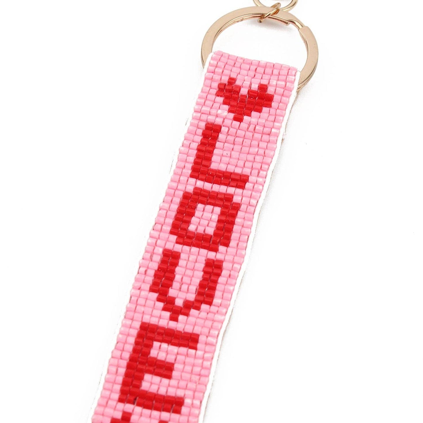 Pink Love Beaded Keyring & Bag Charm