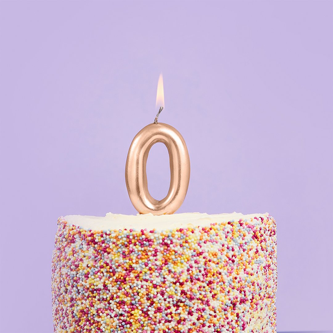 Small Gold Number Candles