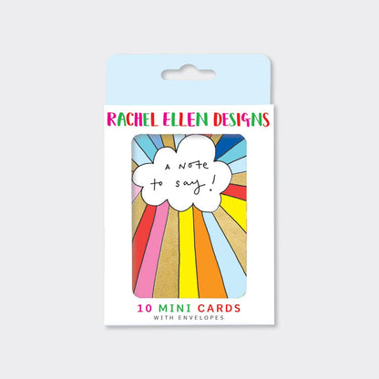 Pack of 10 Foiled Notecards - A Note To Say/Cloud & Rainbow