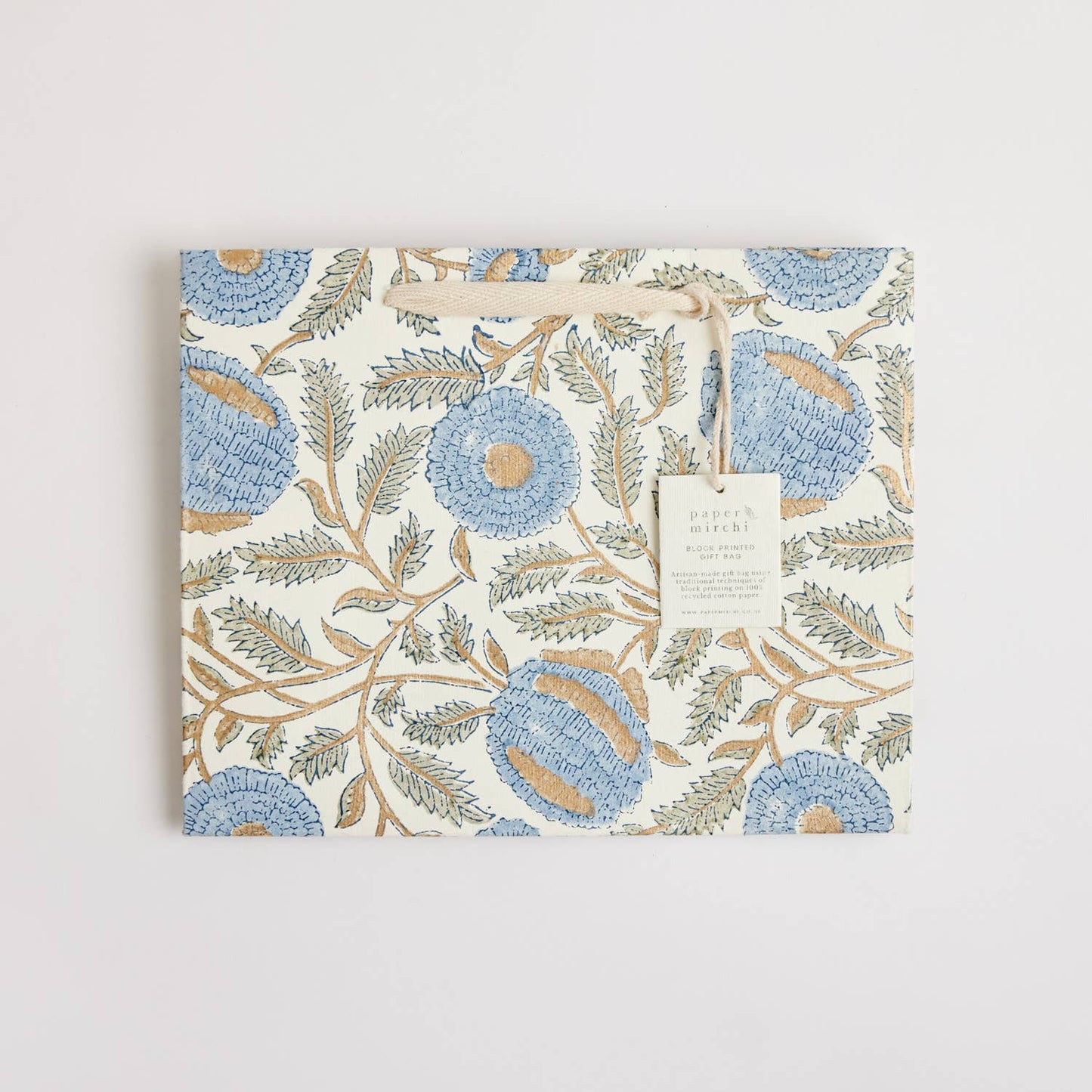 Hand Block Printed Gift Bags (Medium) - Blue Stone