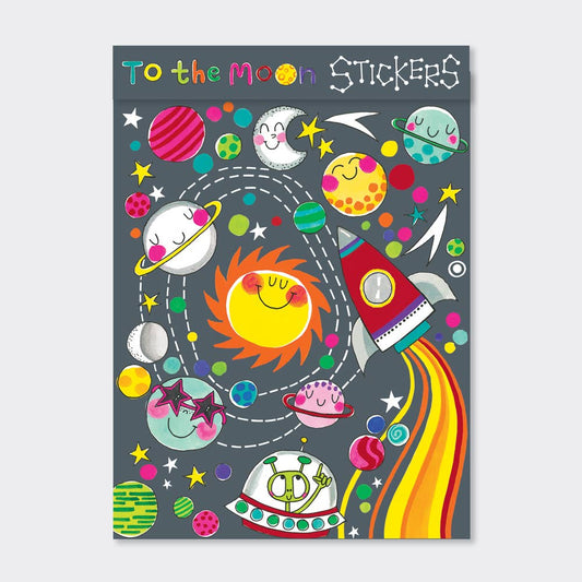 To the Moon Sticker Book – 4 Space-Themed Sheets