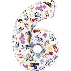 26" Bluey Inflated Foil Number Balloons 1 to 6