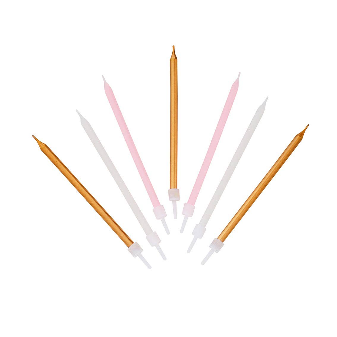 Long Pink Birthday Candles | 16 Pack |