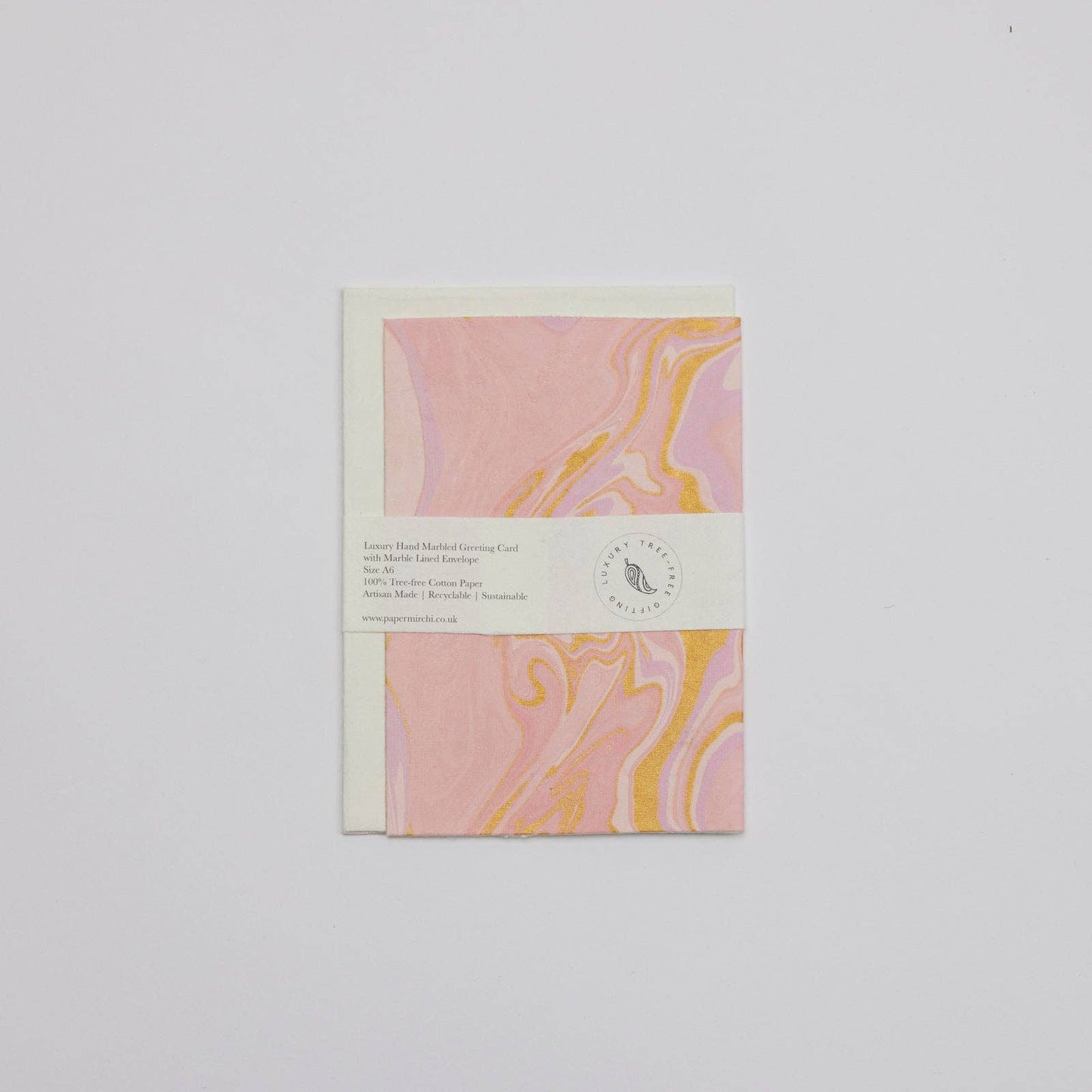 Hand Marbled Greeting Card - Free Spirit Marshmallow