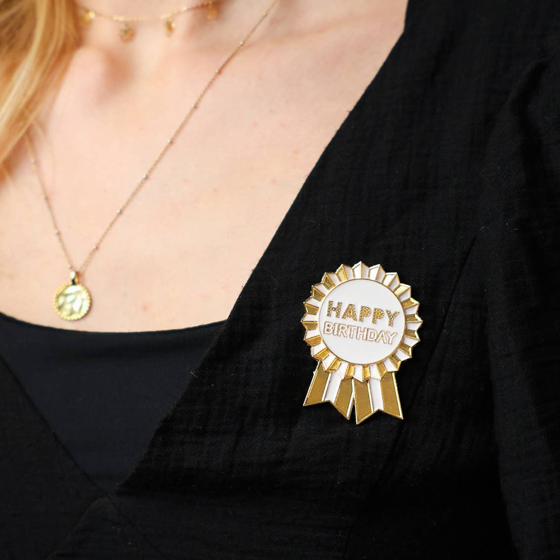 Milestone Gold Enamel Birthday Pin Badge - Ages 16 to 50