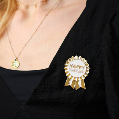 Milestone Gold Enamel Birthday Pin Badge - Ages 16 to 50