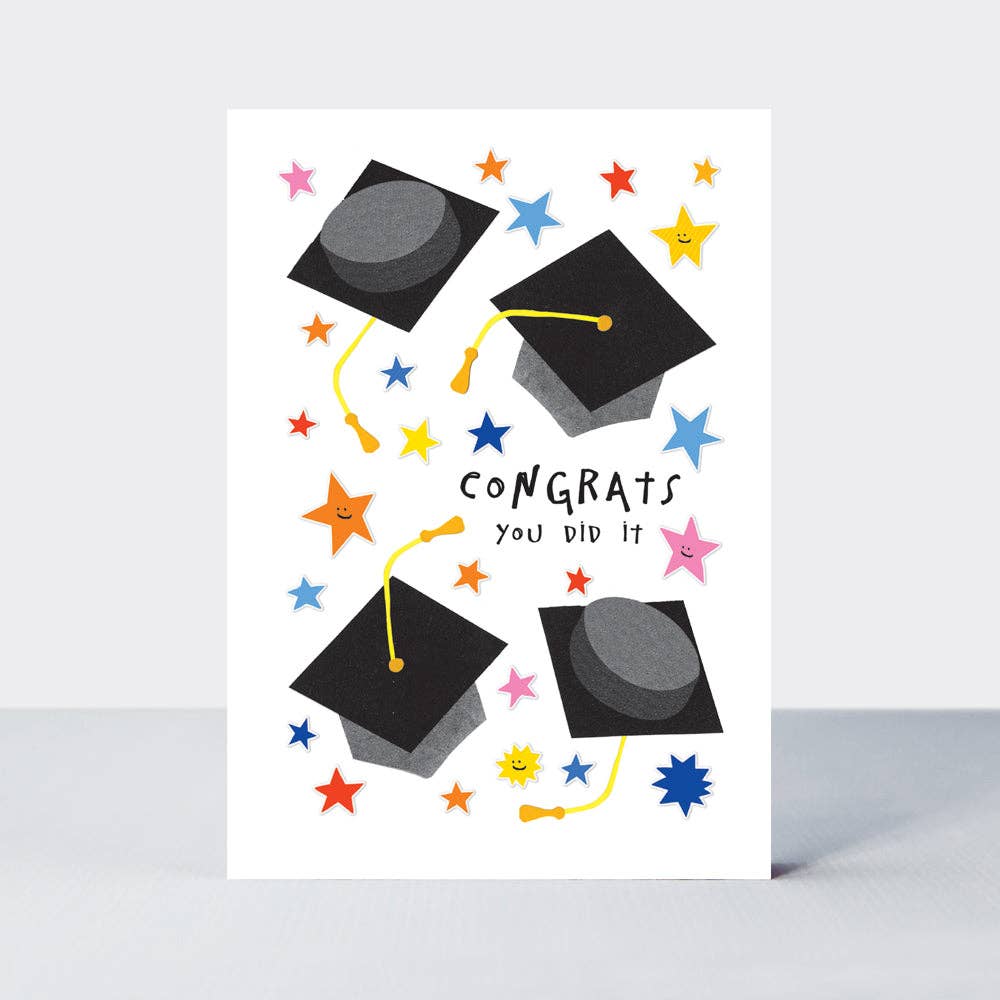 Bookworm - Congrats You Did It Graduation/Tossing Caps & Stars