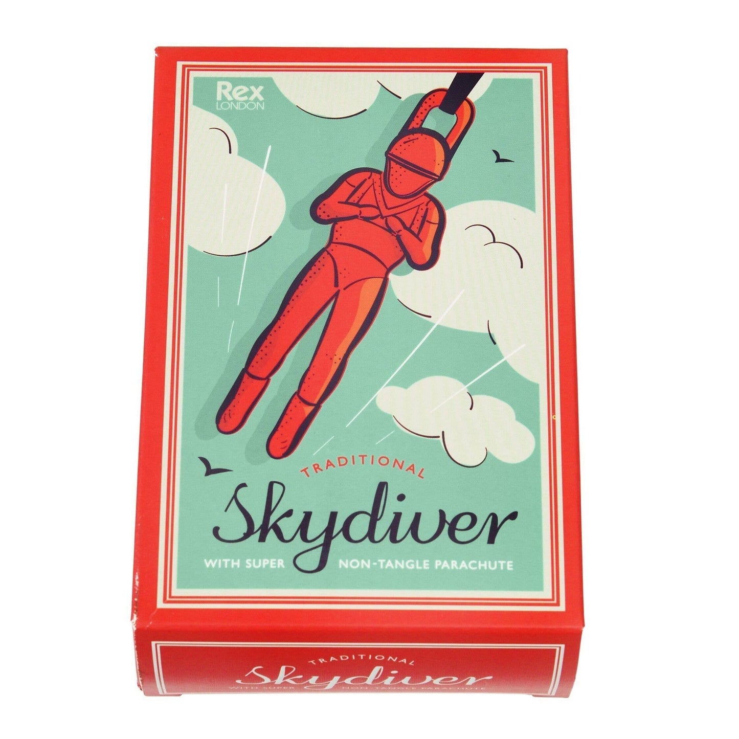 Traditional Skydiver Toy – Red with Tangle-Free Parachute