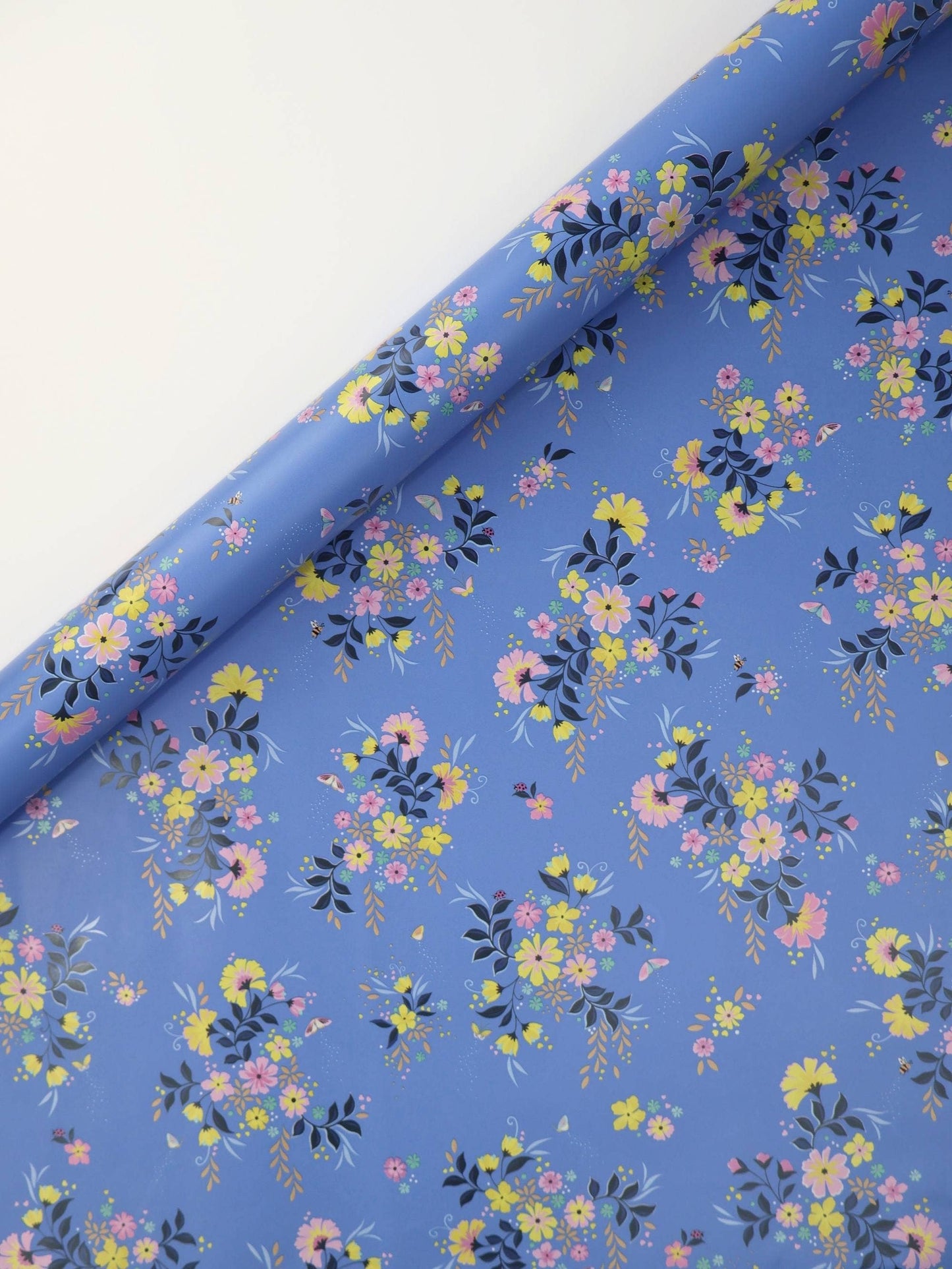 Sara Miller Wrapping Paper 3m Gift Roll Flowers Blue Lilac