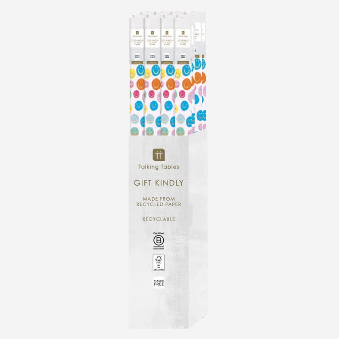 Happy Face Recycled Wrapping Paper Roll - 3m