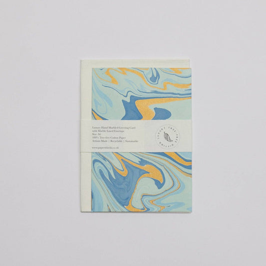 Hand Marbled Greeting Card - Free Spirit Summer Sky