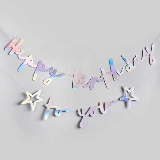 Iridescent 'Happy Birthday To You' Banner 4M