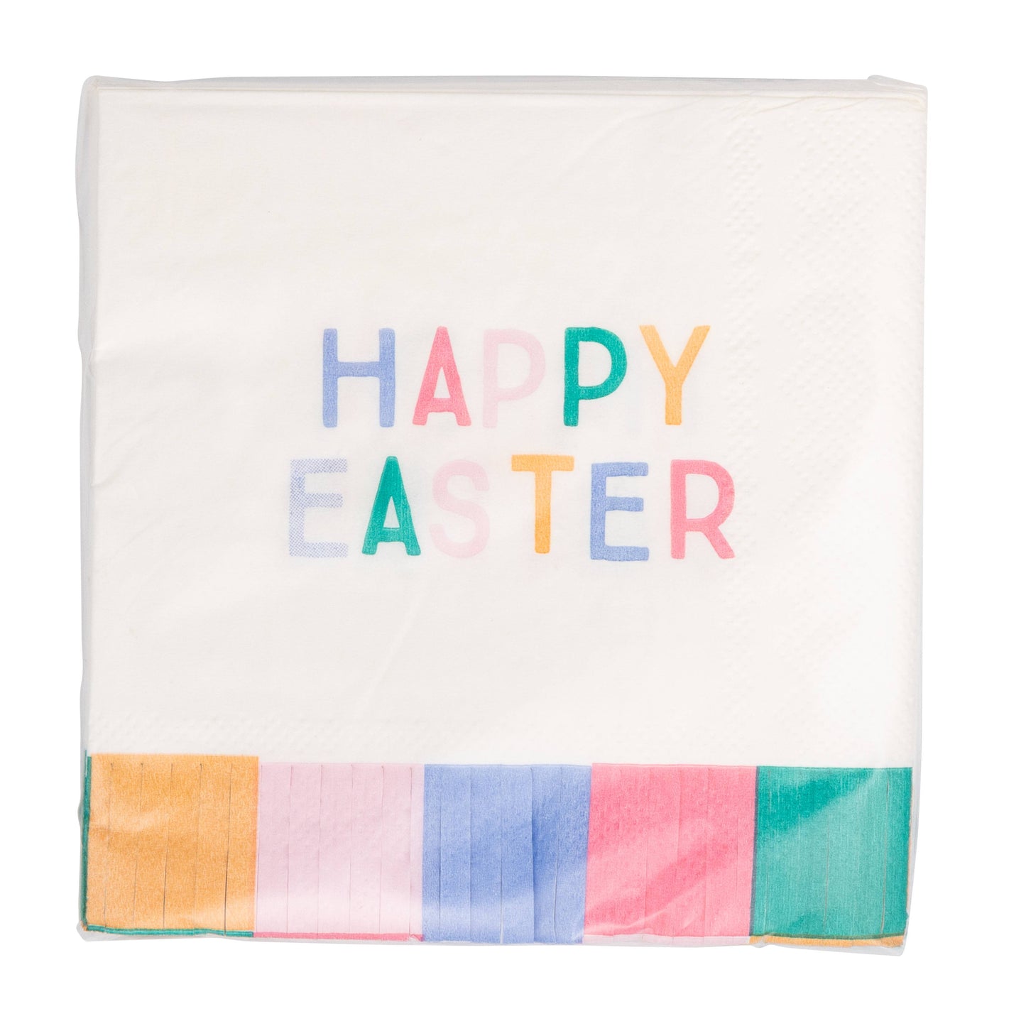 Happy Easter Fringed Cocktail Napkin