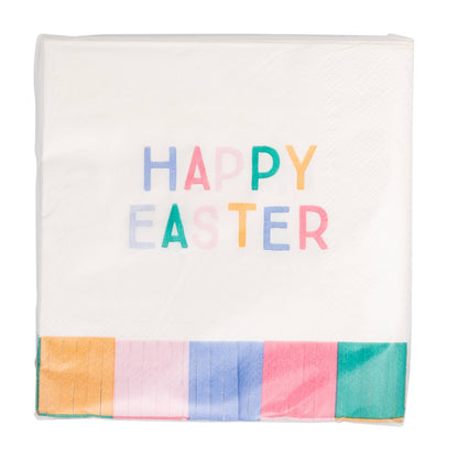 Happy Easter Fringed Cocktail Napkin