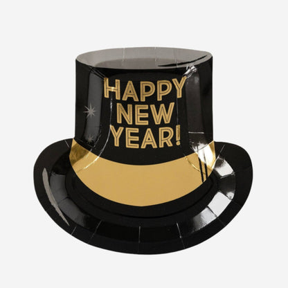 Happy New Year Hat Shaped Paper Plate