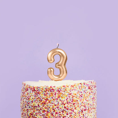Small Gold Number Candles