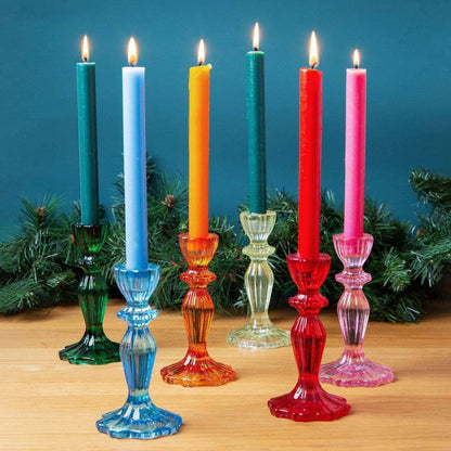 Light Green Glass Candle Holder