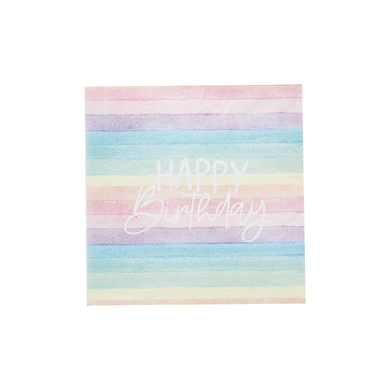 Eco Rainbow 'Happy Birthday' Paper Napkins