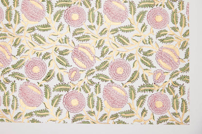 Marigold Glitz Blush Block Printed Wrapping Paper Sheets