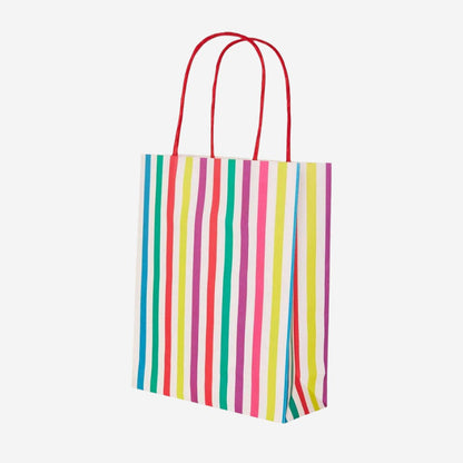 Rainbow Striped Gift Bags for Party