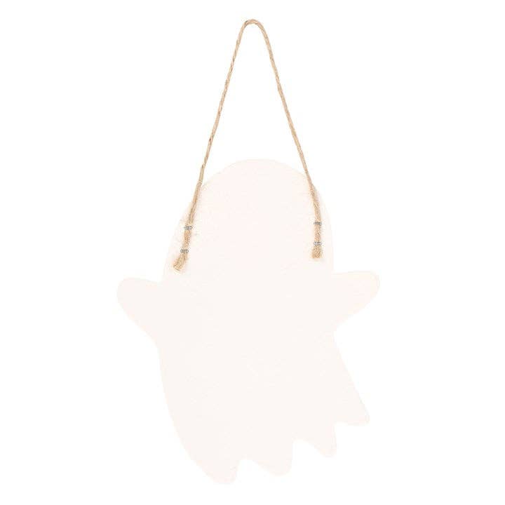 Ghost Shaped Halloween Hanging Sign