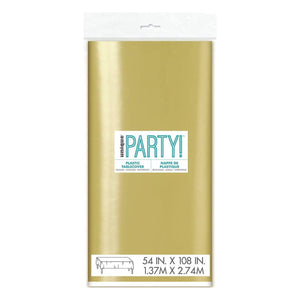 Metallic Gold Foil Plastic Tablecloth