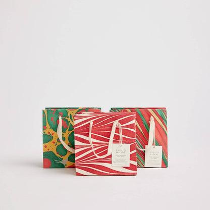 Hand Marbled Gift Bags (Small) - Christmas Glitz