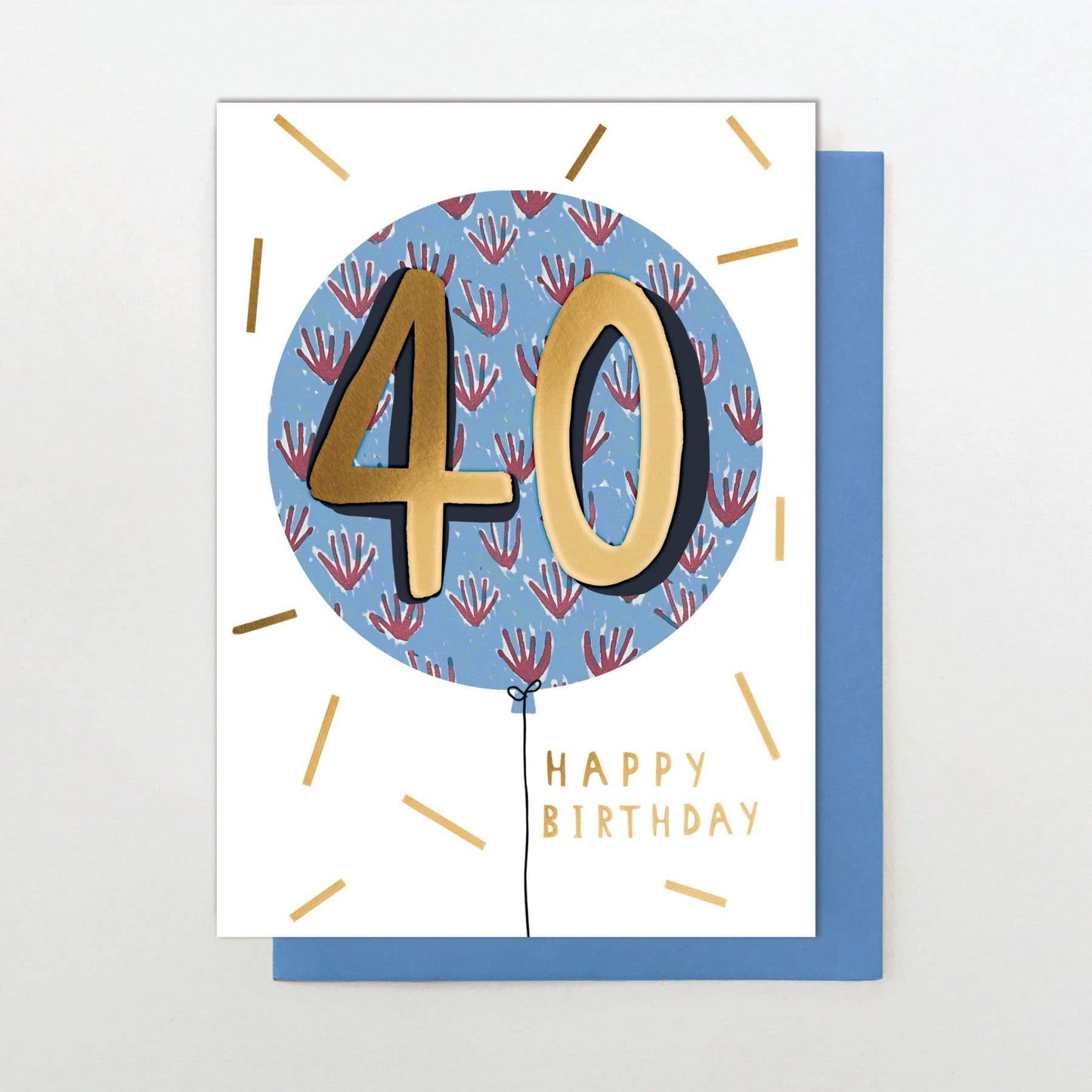 Happy 40 Birthday Balloon Card