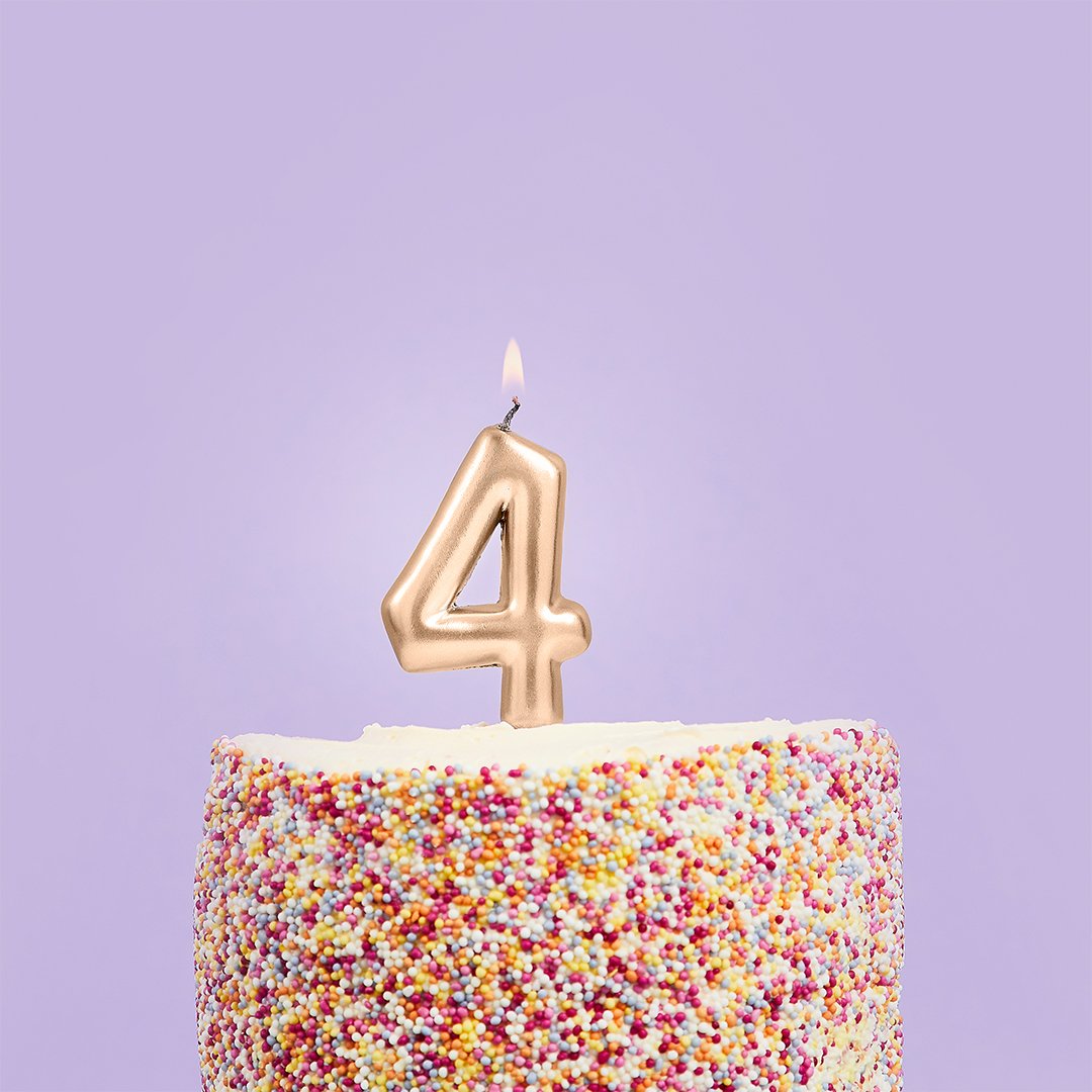 Small Gold Number Candles