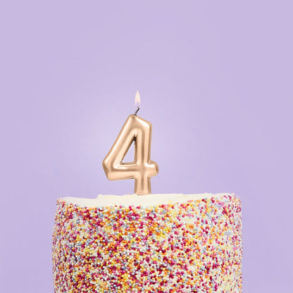 Small Gold Number Candles
