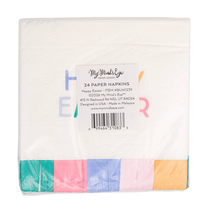 Happy Easter Fringed Cocktail Napkin
