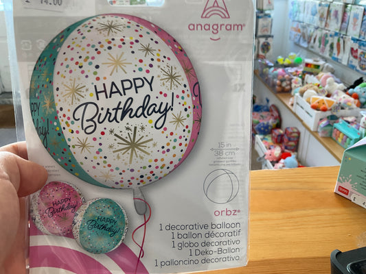 Happy birthday firework orb