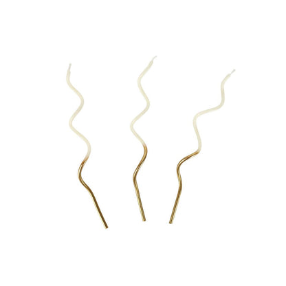 Gold & White Twist Birthday Candles - 20 Pack