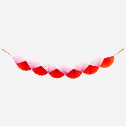 Pink and Red Double Tissue Bunting Banner