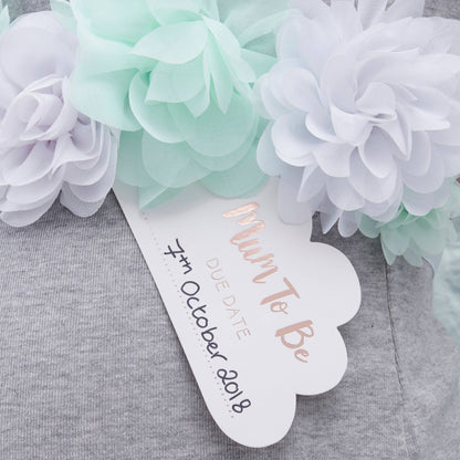 Mother to Be Sash: Mint / Satin, Polyester, Paper / Baby Shower