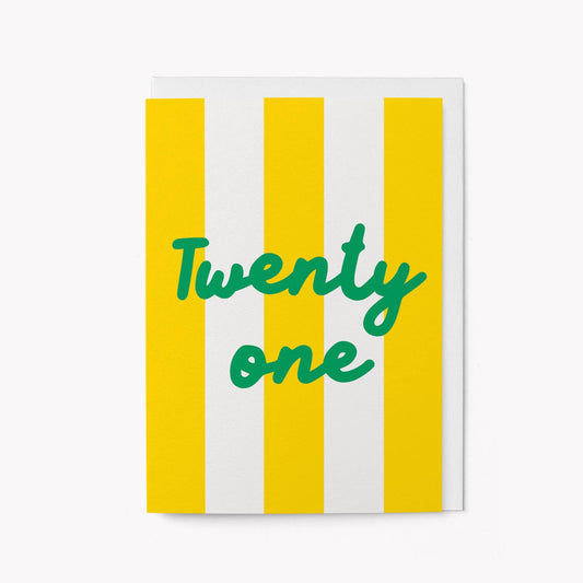 Twenty one - Milestone Birthday Card
