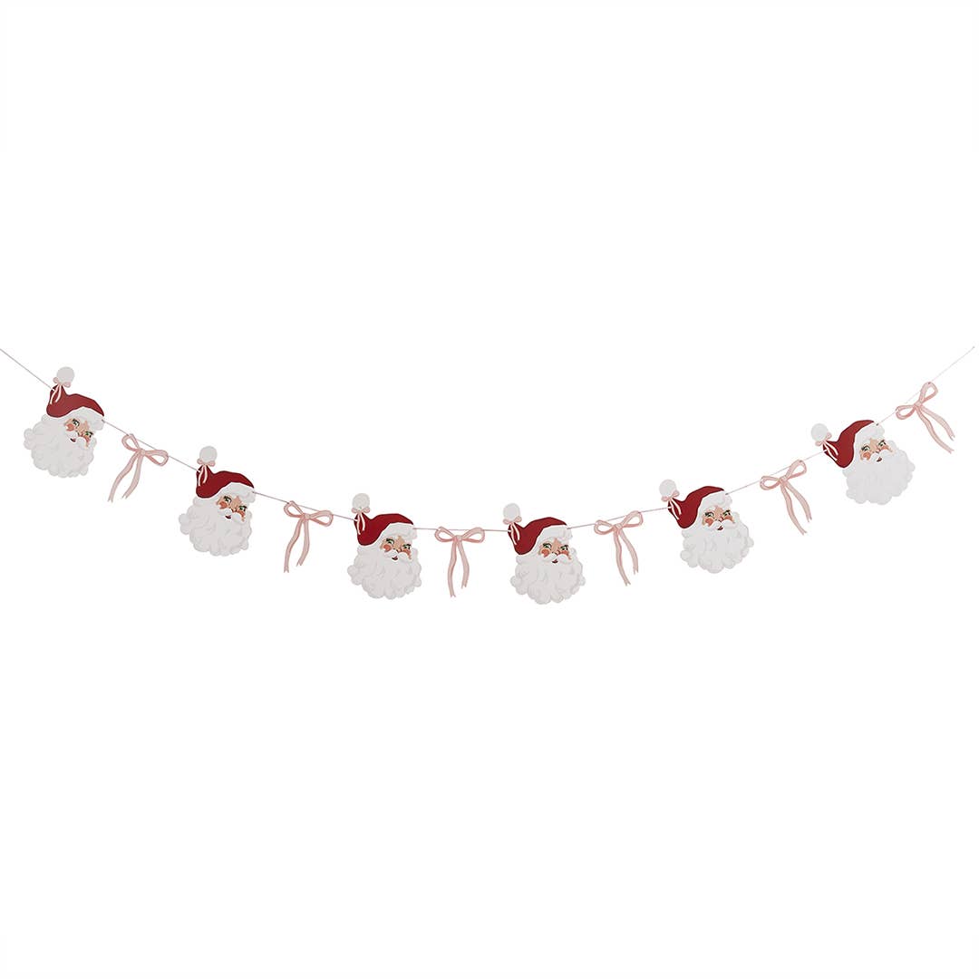 Santa & Bow Card Garland 2m