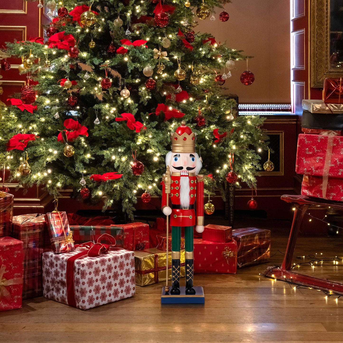 Large Traditional Christmas Wooden Nutcracker - 50cm