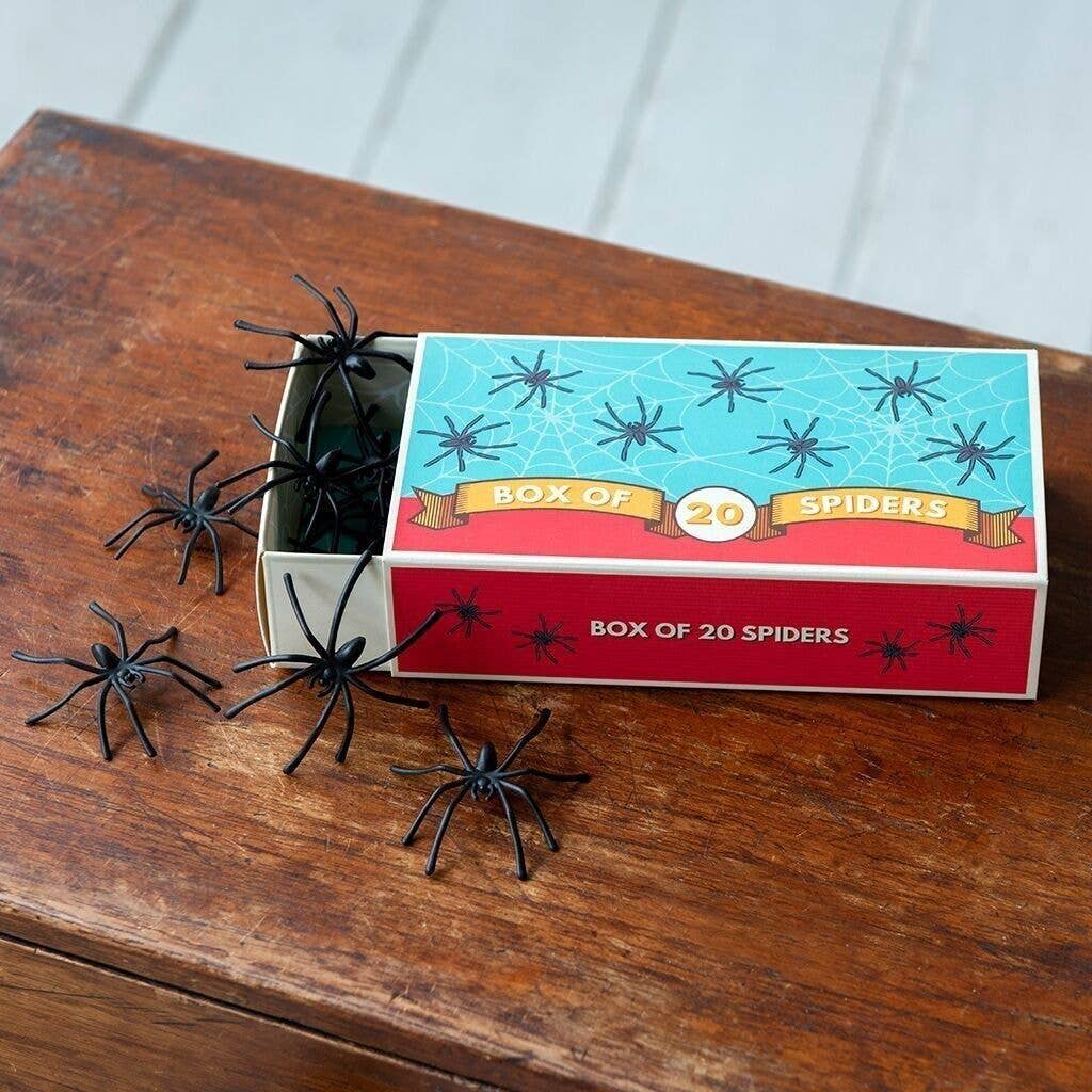 Box of 20 Plastic Spiders – Halloween Pranks & Decorations