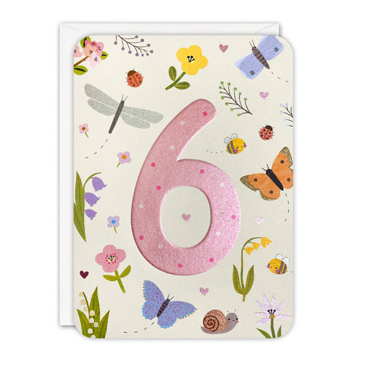 Age 6 Butterflies Sprouts Card