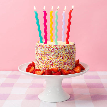 Colourful Wavy Tall Birthday Candle
