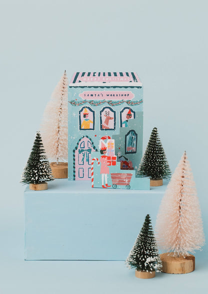 Nutmeg Open Christmas Elves Worskshop Card