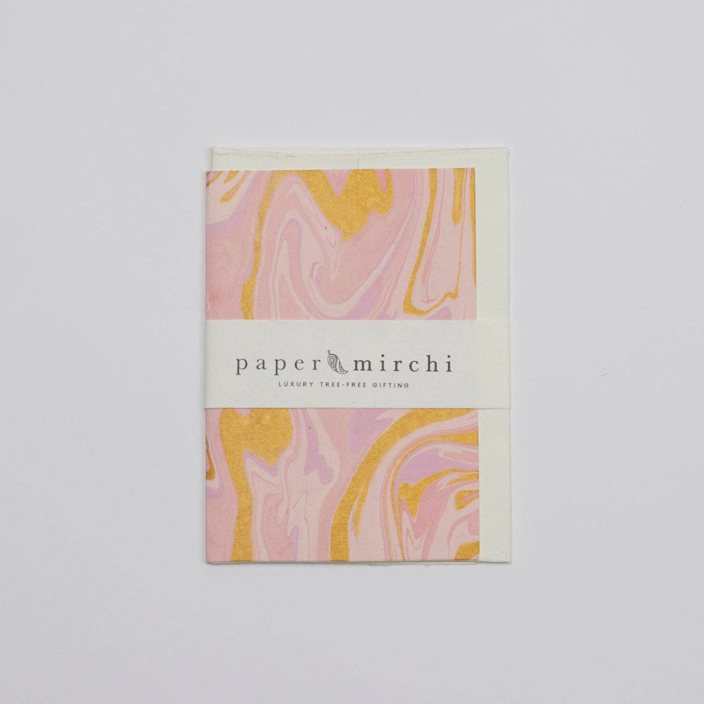 Hand Marbled Greeting Card - Free Spirit Marshmallow