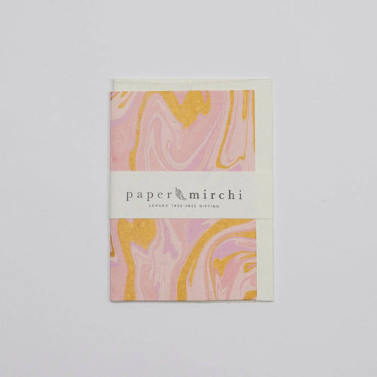 Hand Marbled Greeting Card - Free Spirit Marshmallow