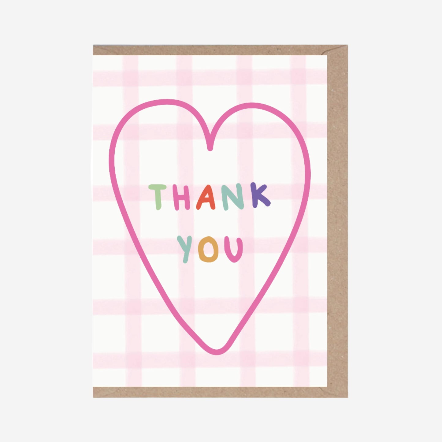 Gingham Thank You Card